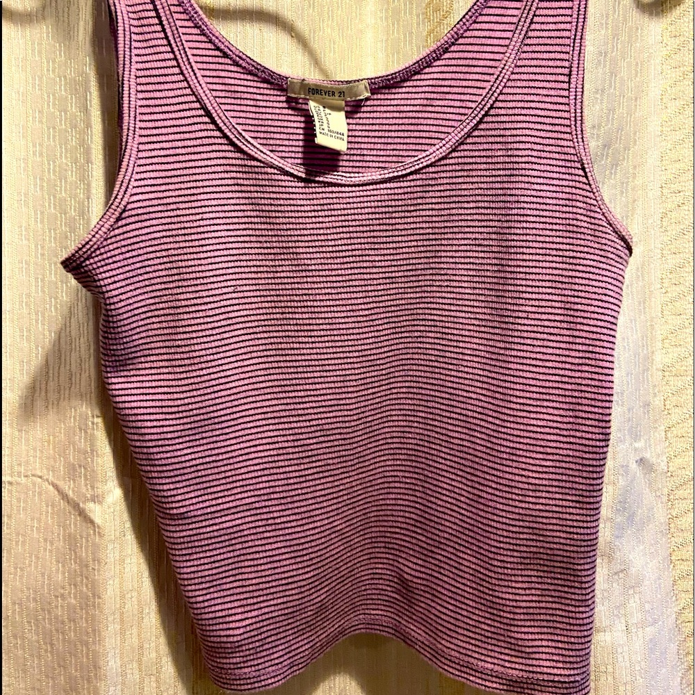 purple stripped tank top